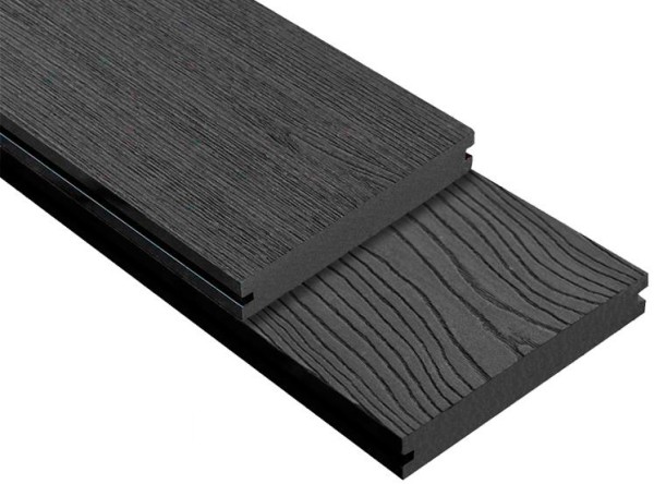 Террасная доска ДПК Outdoor 3D полнотелая STORM/OCEAN BLACK черная купить в Новосибирске