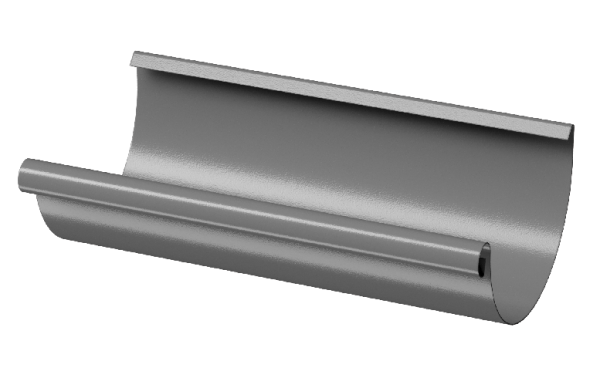 Желоб полукруглый D125 3 м Döcke STAL PREMIUM Графит, (RAL 7024) купить в Новосибирске