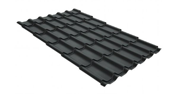 Металлочерепица классик GL 0,5 GreenCoat Pural RR 23 темно-серый (RAL 7024 мокрый асфальт) купить в Новосибирске