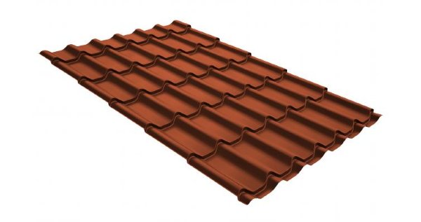 Металлочерепица классик GL 0,5 GreenCoat Pural RR 750 кирпично-красный (RAL 8004 терракота) купить в Новосибирске