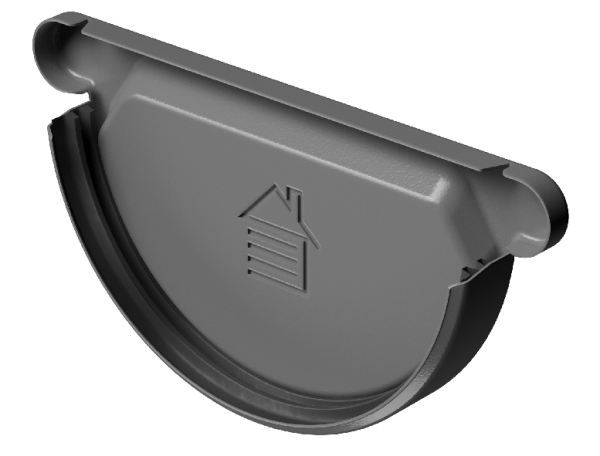 Заглушка желоба D125 Döcke STAL PREMIUM Графит, (RAL 7024) купить в Новосибирске