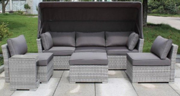 Диван-Трансформер AFINA плетеный из иск. ротанга AFM-320G Grey купить в Новосибирске