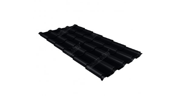 Металлочерепица камея 0,45 Drap RAL 9005 черный купить в Новосибирске