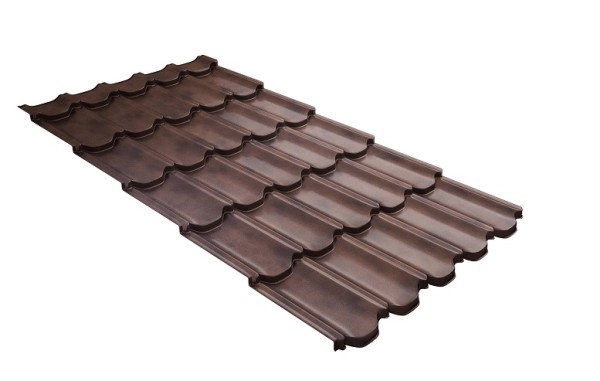 Металлочерепица квинта плюс с  3D резом 0,45 Safari Twincolor Brown купить в Новосибирске
