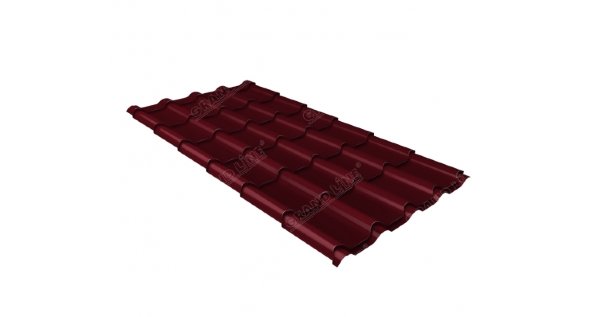 Металлочерепица камея 0,45 Drap RAL 3005 красное вино купить в Новосибирске