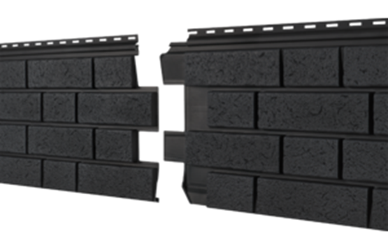 Фасадная панель Ю-пласт Стоун Хаус S-Lock Клинкер Нордик Графитовый купить в Новосибирске