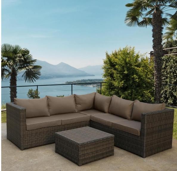 Комплект мебели AFINA плетеной из иск. ротанга YR825A Brown/Beige купить в Новосибирске