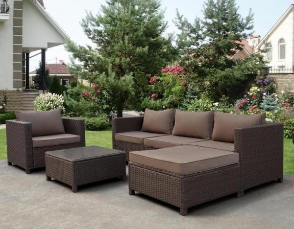 Комплект мебели AFINA плетеной из иск. ротанга YR821A Brown/Beige купить в Новосибирске