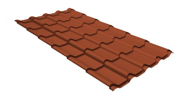 Металлочерепица камея GL 0,5 GreenCoat Pural RR 750 кирпично-красный (RAL 8004 терракота) купить в Новосибирске
