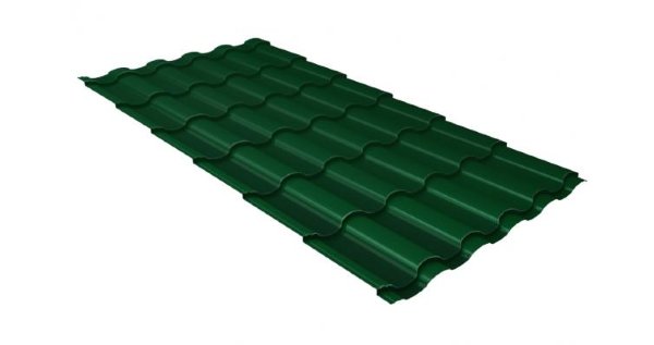 Металлочерепица кредо 0,5 Satin RAL 6005 зеленый мох купить в Новосибирске