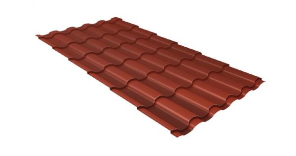 Металлочерепица кредо GL 0,5 Velur20 RAL 8004 терракота купить в Новосибирске
