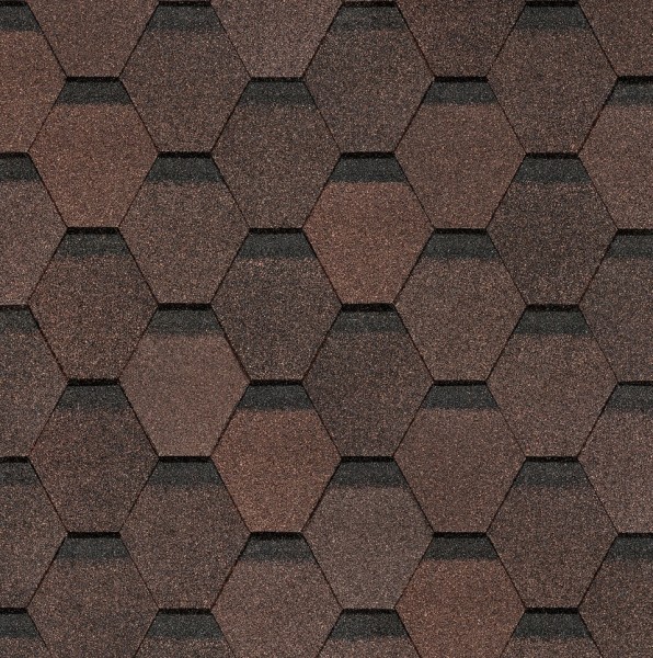 Гибкая черепица Docke, коллекция Шестигранник Коричневый купить в Новосибирске