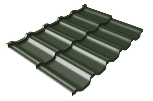 Металлочерепица модульная Квинта Uno Grand Line c 3D резом 0,5 Velur RAL 6020 хромовая зелень купить в Новосибирске