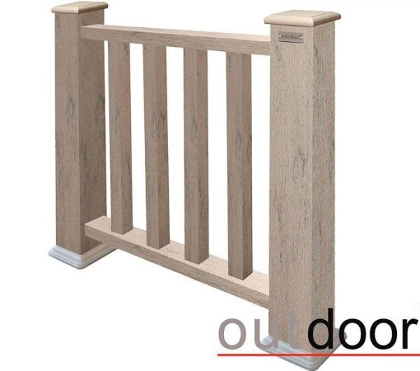 Ограждение из ДПК Outdoor Классик 3D STORM серый микс купить в Новосибирске