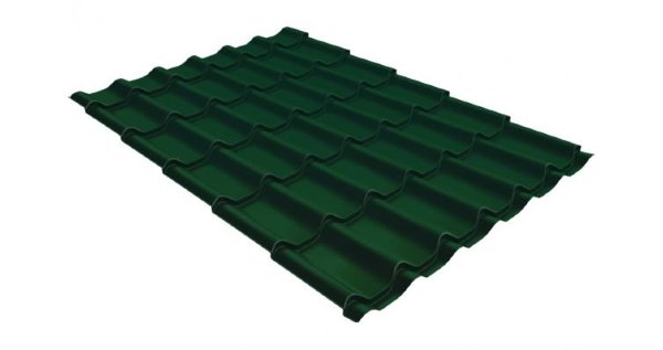 Металлочерепица классик 0,5 Satin RAL 6005 зеленый мох купить в Новосибирске