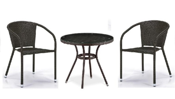 Комплект плетеной мебели AFINA из иск. ротанга Асоль-7 T282ANT/Y137C-W53 Brown 2Pcs купить в Новосибирске