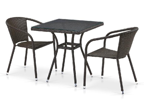 Комплект плетеной мебели AFINA из иск. ротанга T282BNT/Y137C-W53 Brown 2Pcs купить в Новосибирске