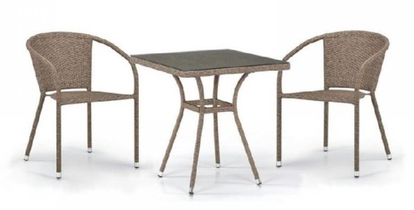 Комплект плетеной мебели AFINA из иск. ротанга T282BNT/Y137C-W56 Light Brown 2Pcs купить в Новосибирске
