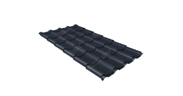 Металлочерепица камея 0,5 Satin RAL 7024 мокрый асфальт купить в Новосибирске