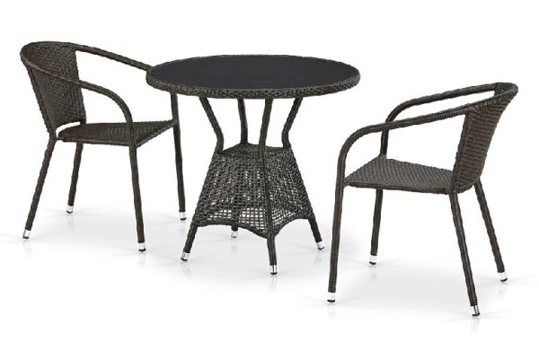 Комплект плетеной мебели AFINA из иск. ротанга T707ANS/Y137C-W53 Brown 2Pcs купить в Новосибирске
