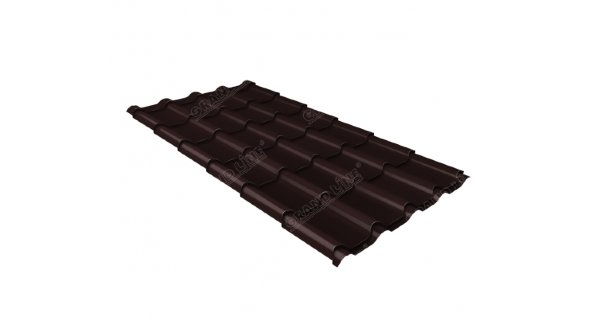 Металлочерепица камея 0,5 Satin RAL 8017 шоколад купить в Новосибирске