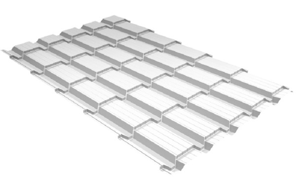 Металлочерепица GL квадро профи 0,5 Satin RAL 9003 сигнальный белый купить в Новосибирске