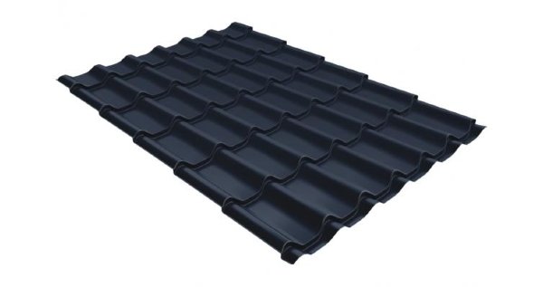 Металлочерепица классик 0,5 Satin RAL 7024 мокрый асфальт купить в Новосибирске
