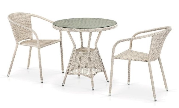 Комплект плетеной мебели AFINA из иск. ротанга T705ANT/Y137C-W85 Latte 2Pcs купить в Новосибирске