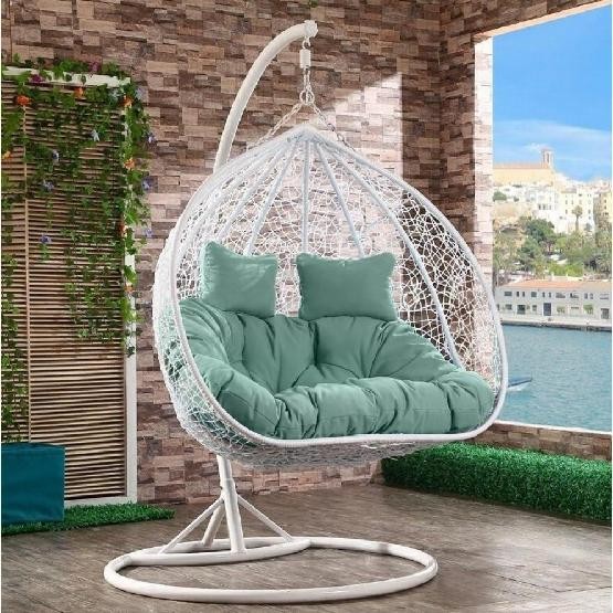 Кресло Подвесное из искусственного ротанга AFM-109A White/Green купить в Новосибирске
