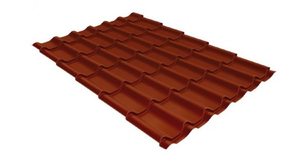 Металлочерепица классик GL 0,5 Velur20 RAL 8004 терракота купить в Новосибирске