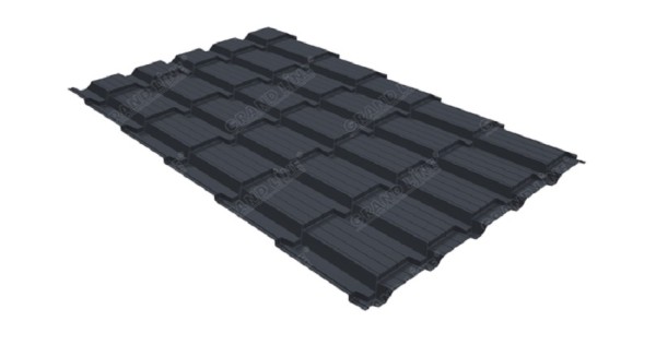 Металлочерепица GL квадро профи 0,5 Satin RAL 7024 мокрый асфальт купить в Новосибирске