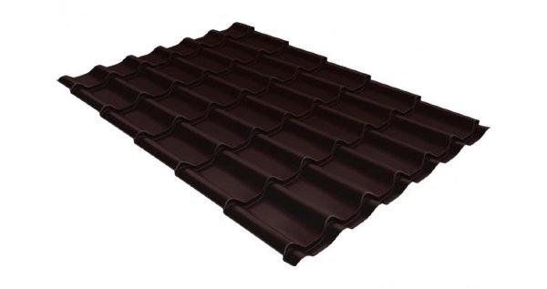 Металлочерепица классик GL 0,5 Velur20 RAL 8017 шоколад купить в Новосибирске