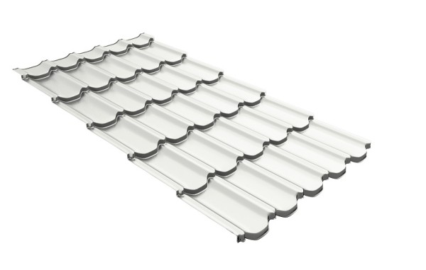 Металлочерепица квинта плюс с 3D резом 0,5 Satin RAL 9003 сигнальный белый купить в Новосибирске