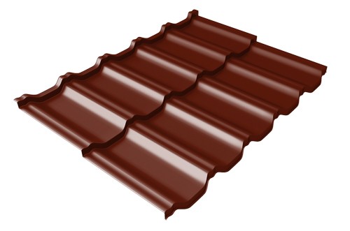 Металлочерепица модульная Квинта Uno Grand Line c 3D резом 0,5 Satin RAL 3005 красное вино купить в Новосибирске